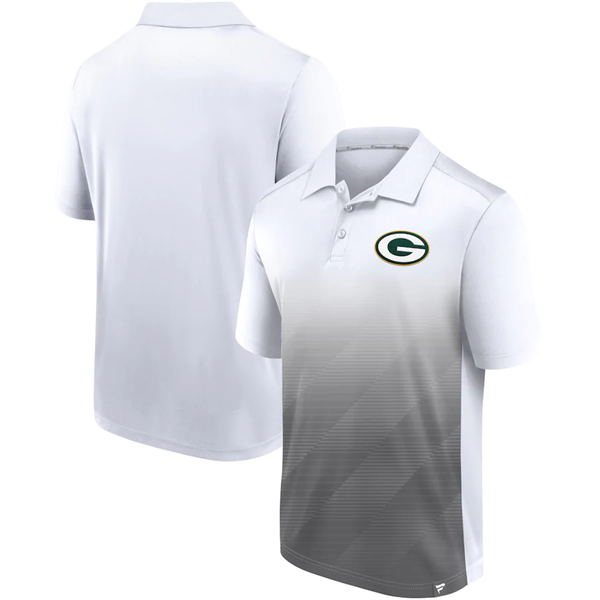 Men's Green Bay Packers White/Grey Iconic Parameter Sublimated Polo